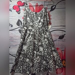 Black and White Skull Pattern Dress